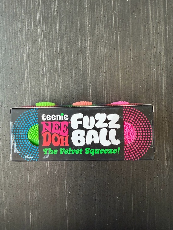 Schylling Other - teenie NEE DOH Fuzz Ball Velvet Squeeze Toy - Pink & Green & Orange